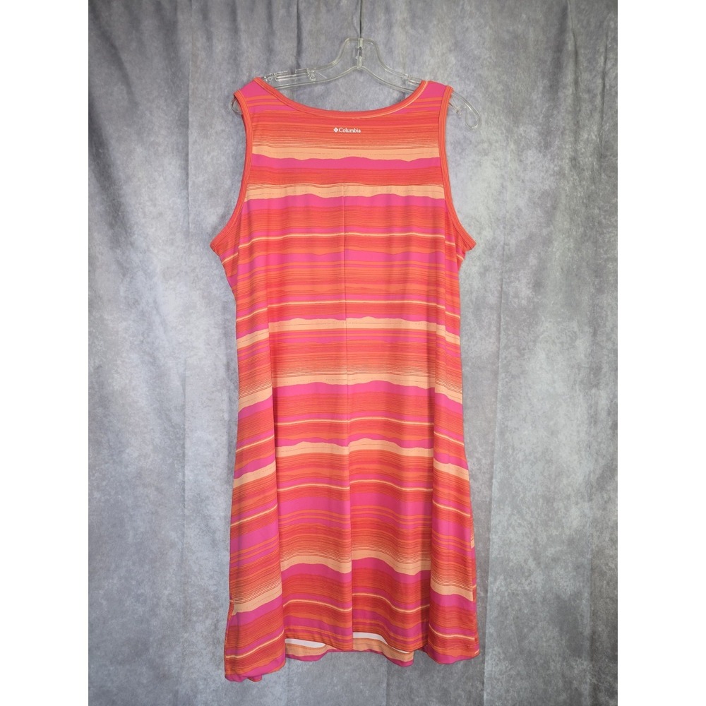 Columbia Women's Large Chill River Printed Dress Orange Stripes Size 1X - Picture 4 of 8